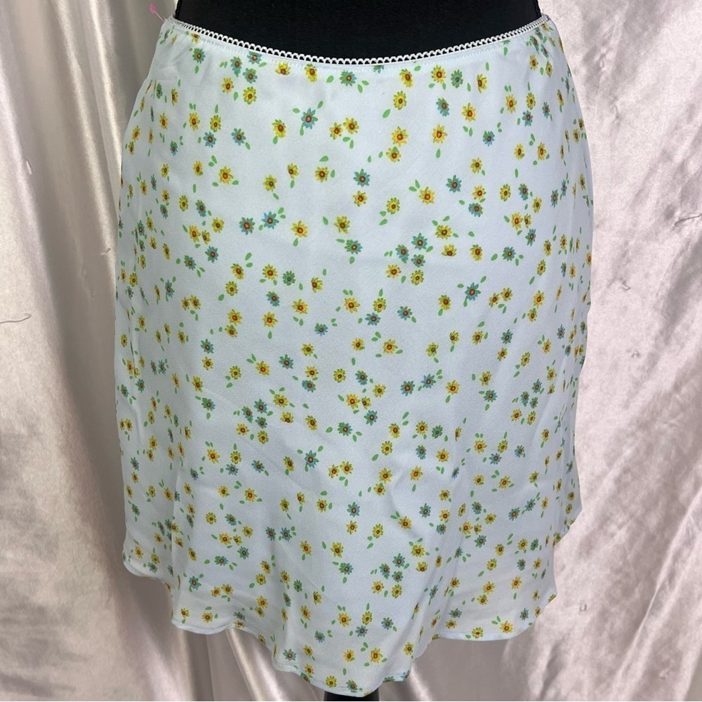 Wildfable Blue Y2K Ditsy Floral Mini Skirt – Soft Girl, Coquette S - Picture 5 of 10